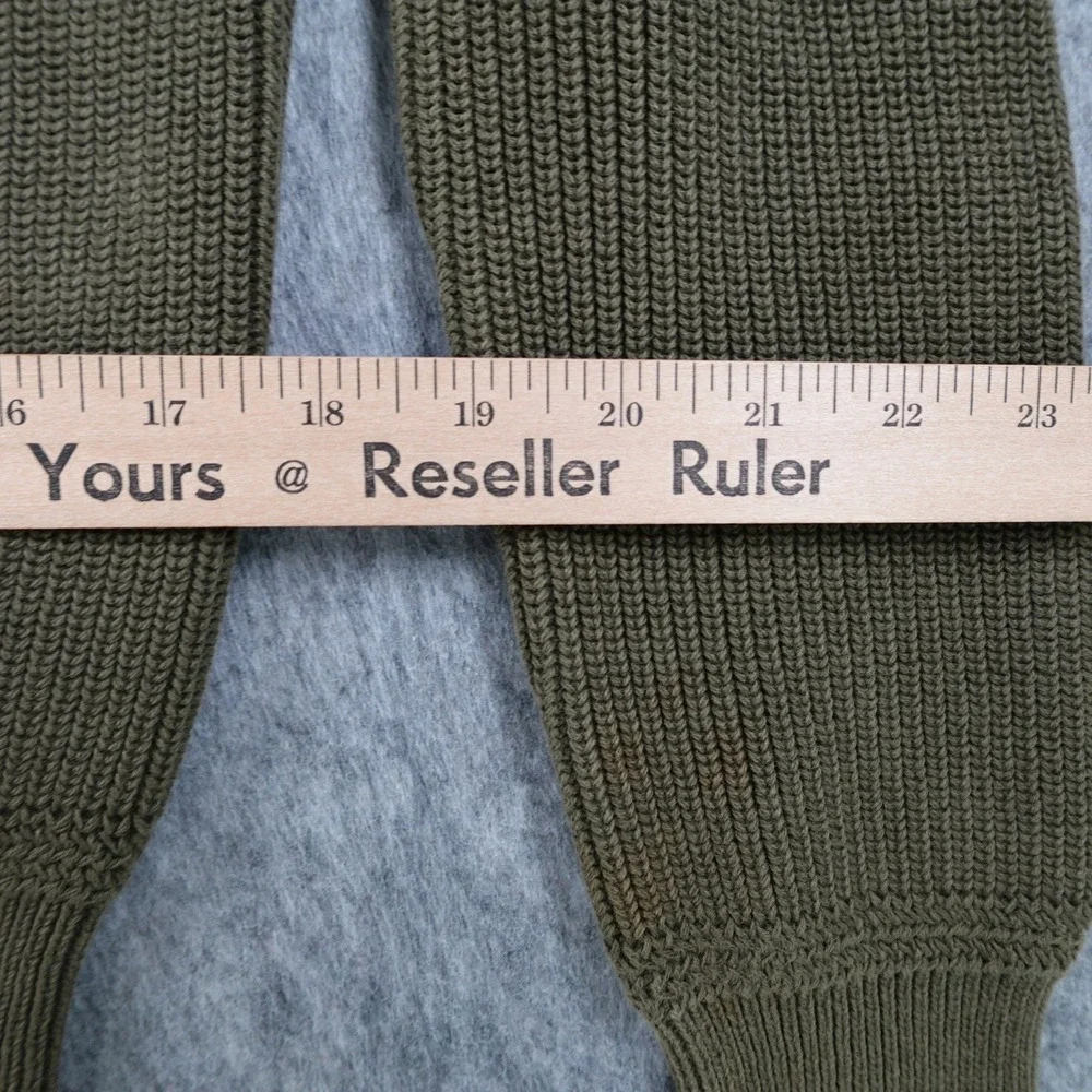 Polo Ralph Lauren Sweater Mens Medium Army Green Military Utility Chunky Shawl